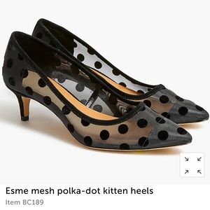 J Crew Factory Esme Polka Dot Kitten Heels. Like new!